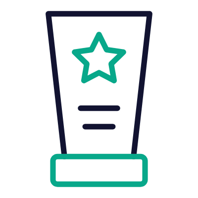Statuette Star, Animated Icon, Outline