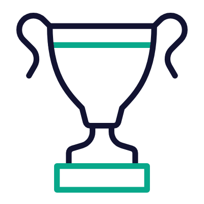Trophy Ornate, Animated Icon, Outline