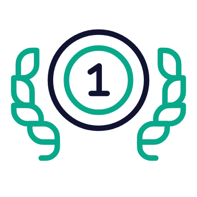 Medal First Place, Animated Icon, Outline