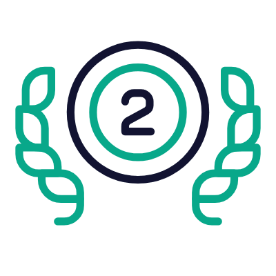 Medal Second Place, Animated Icon, Outline