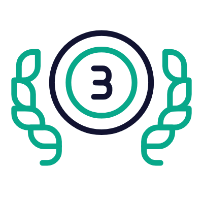 Medal Third Place, Animated Icon, Outline