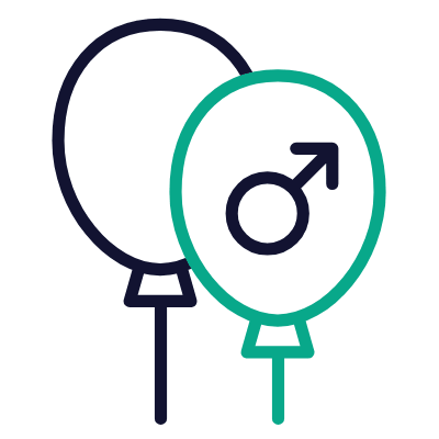 Balloons Male, Animated Icon, Outline