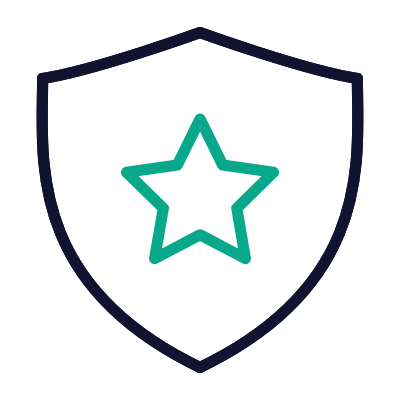 Shield Star, Animated Icon, Outline