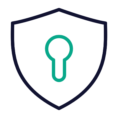 Shield Keyhole, Animated Icon, Outline
