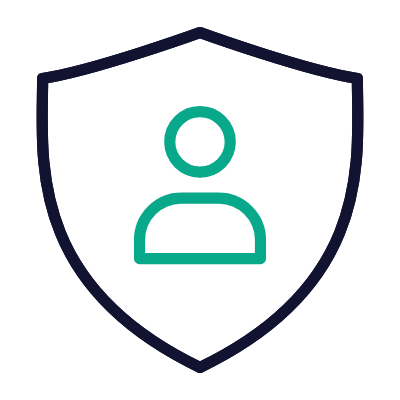 Shield User, Animated Icon, Outline