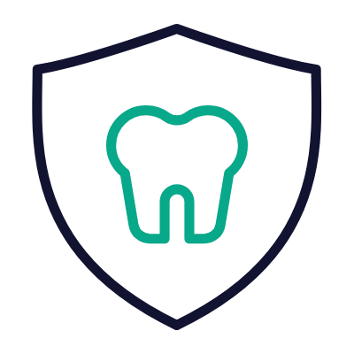 Shield Tooth, Animated Icon, Outline