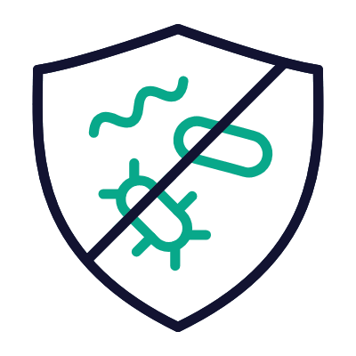 Shield Antibacterial, Animated Icon, Outline