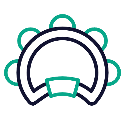 Tambourine, Animated Icon, Outline
