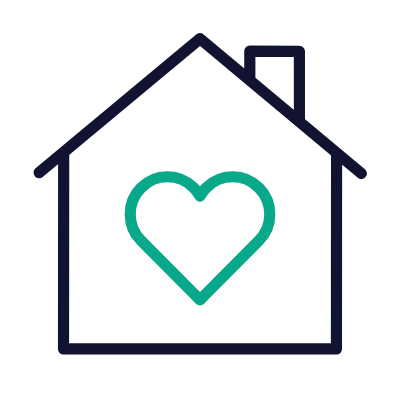 House Heart, Animated Icon, Outline