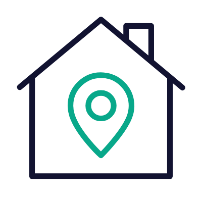 House Location Pin, Animated Icon, Outline