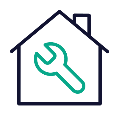 House Wrench, Animated Icon, Outline