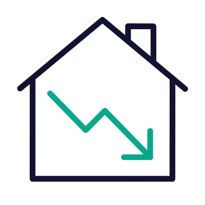House Decline, Animated Icon, Outline