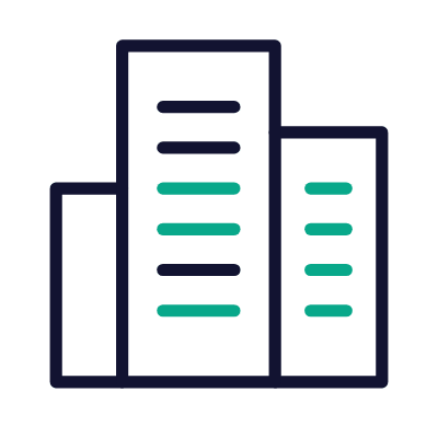 Buildings City, Animated Icon, Outline