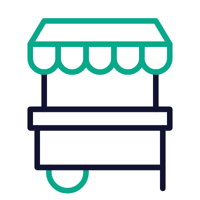 Food Cart, Animated Icon, Outline