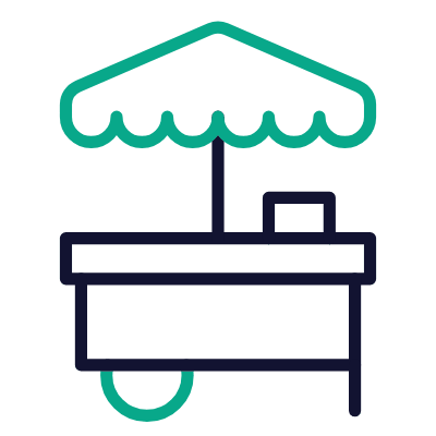 Food Cart, Animated Icon, Outline