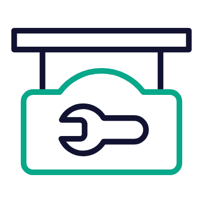 Wrench Sign, Animated Icon, Outline