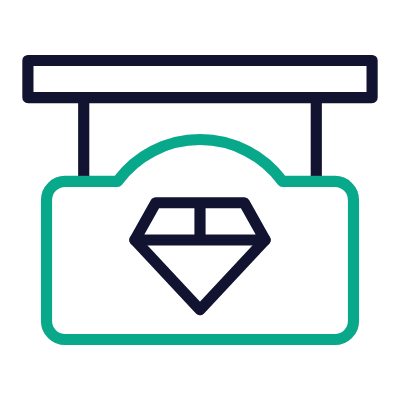 Diamond Sign, Animated Icon, Outline