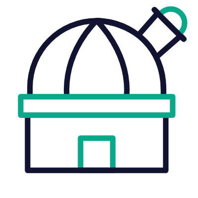 Observatory, Animated Icon, Outline