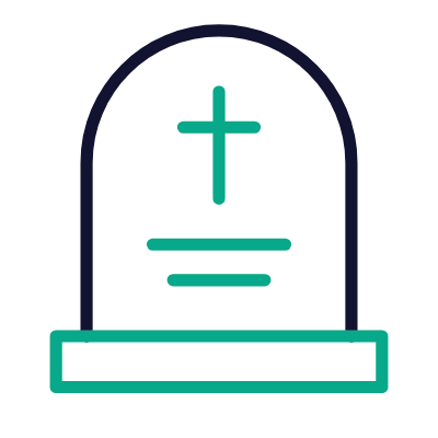 Christian Grave, Animated Icon, Outline