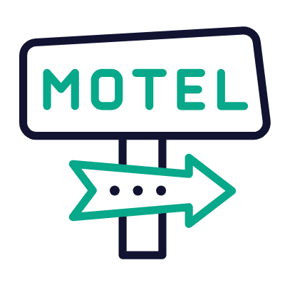 Neon Motel, Animated Icon, Outline