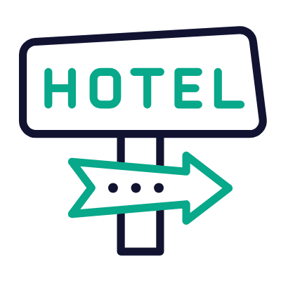 Neon Hotel, Animated Icon, Outline