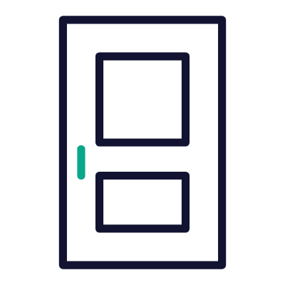 Panels Door, Animated Icon, Outline