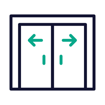 Sliding Door, Animated Icon, Outline
