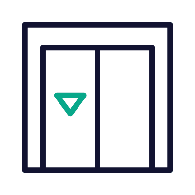Elevator Down, Animated Icon, Outline