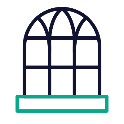 Stained glass window, Animated Icon, Outline