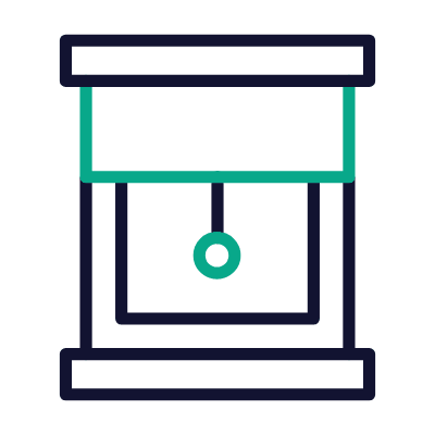 Window with roller blind, Animated Icon, Outline