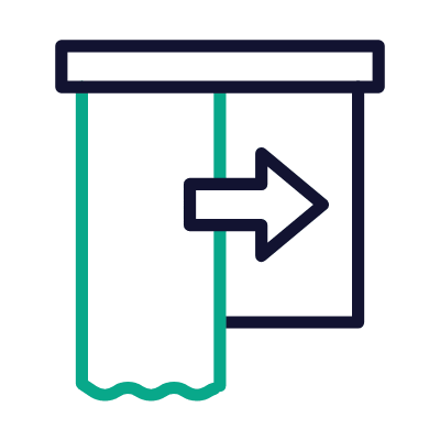 Curtain Closing, Animated Icon, Outline