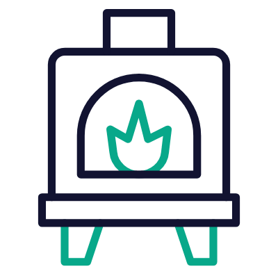 Wood Stove, Animated Icon, Outline