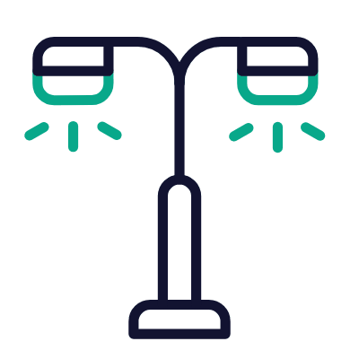 Street Lamp, Animated Icon, Outline