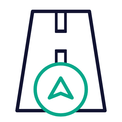 Road Navigation, Animated Icon, Outline