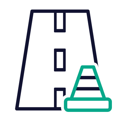 Road Traffic Cone, Animated Icon, Outline
