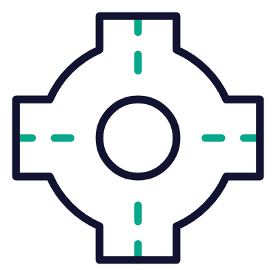 Roundabout, Animated Icon, Outline