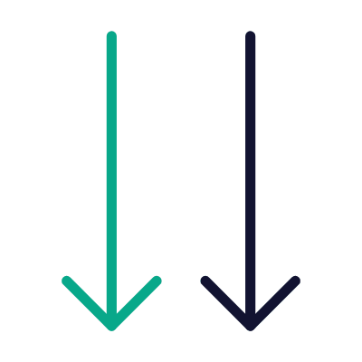 Arrows Down, Animated Icon, Outline