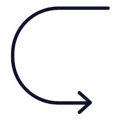 U-turn Right, Animated Icon, Outline