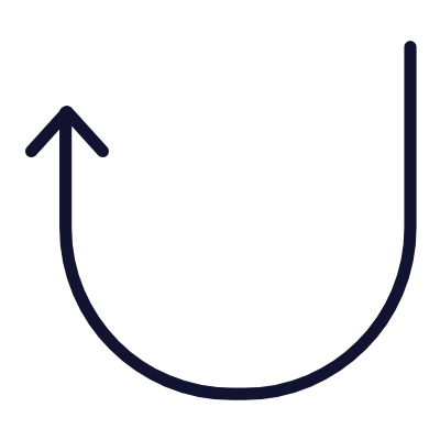 U-turn Up, Animated Icon, Outline