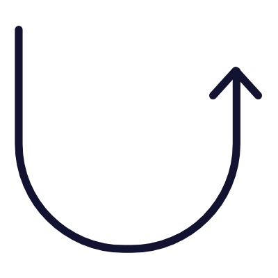 U-turn Up, Animated Icon, Outline