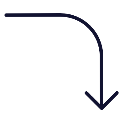 Turn Right Down, Animated Icon, Outline