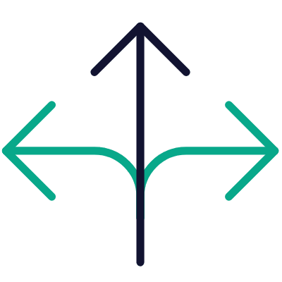 Arrows Branches, Animated Icon, Outline
