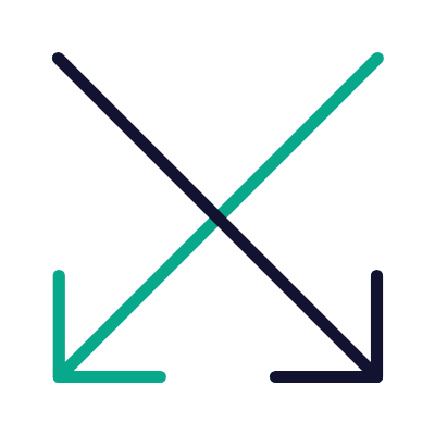 Crossed Down, Animated Icon, Outline