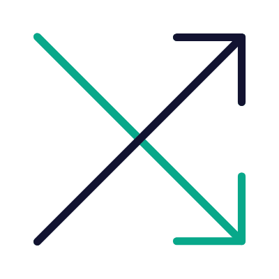 Crossed Right, Animated Icon, Outline