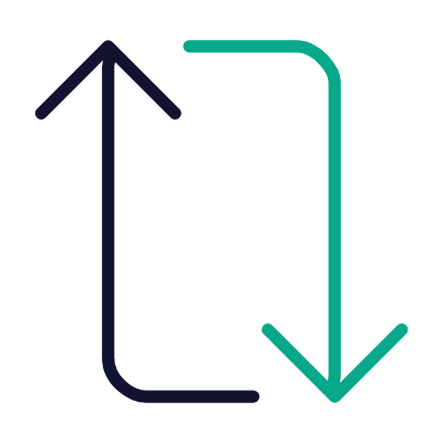 Arrows Loop Vertical, Animated Icon, Outline