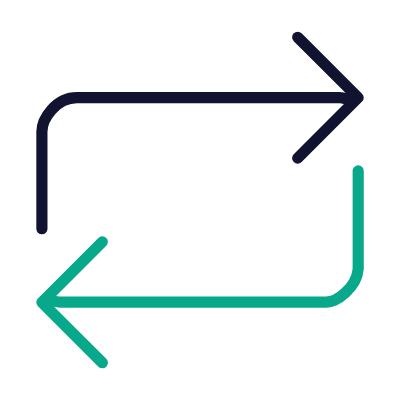Arrows loop, Animated Icon, Outline
