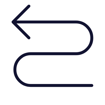 Arrow S-Turn Left, Animated Icon, Outline