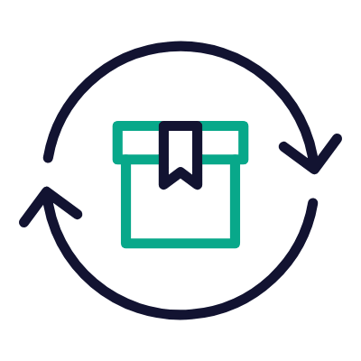 Arrows Rotate Box, Animated Icon, Outline