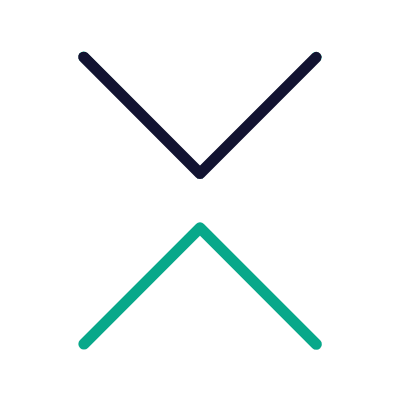 Chervons Inward, Animated Icon, Outline