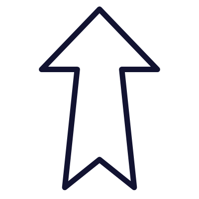 Arrow Notched Up, Animated Icon, Outline